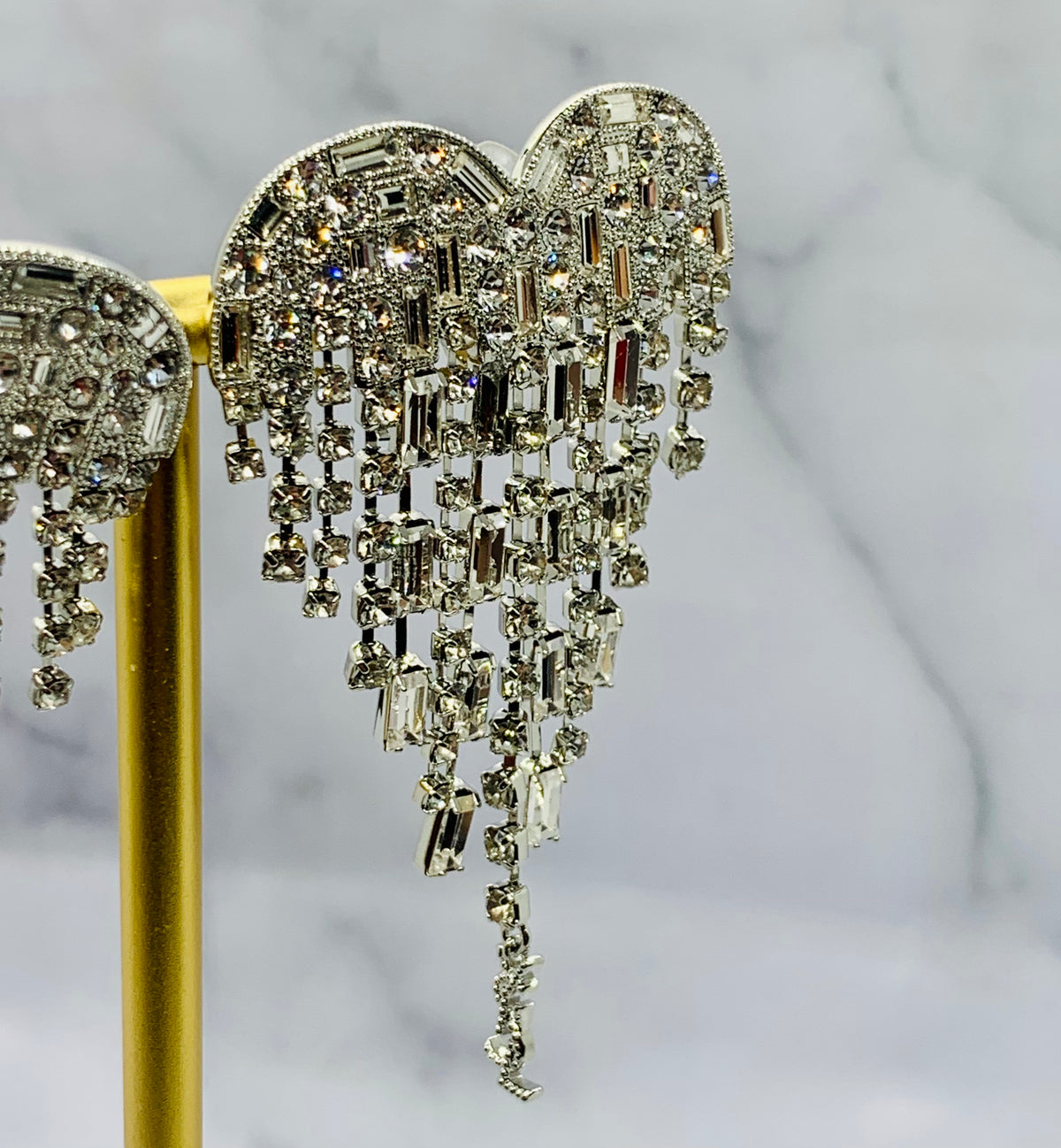 YSL YVES SAINT LAURENT Smoking Heart Clip On Earrings - Pre owned
