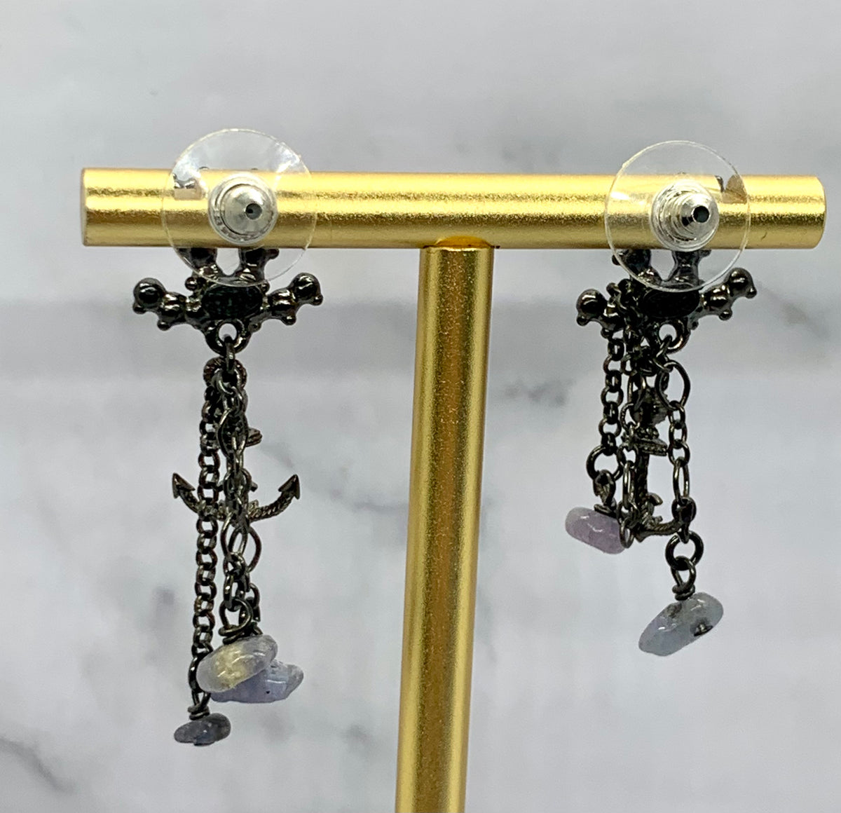 CHANEL CC Cruise Anchor Stone Earrings - Pre owned