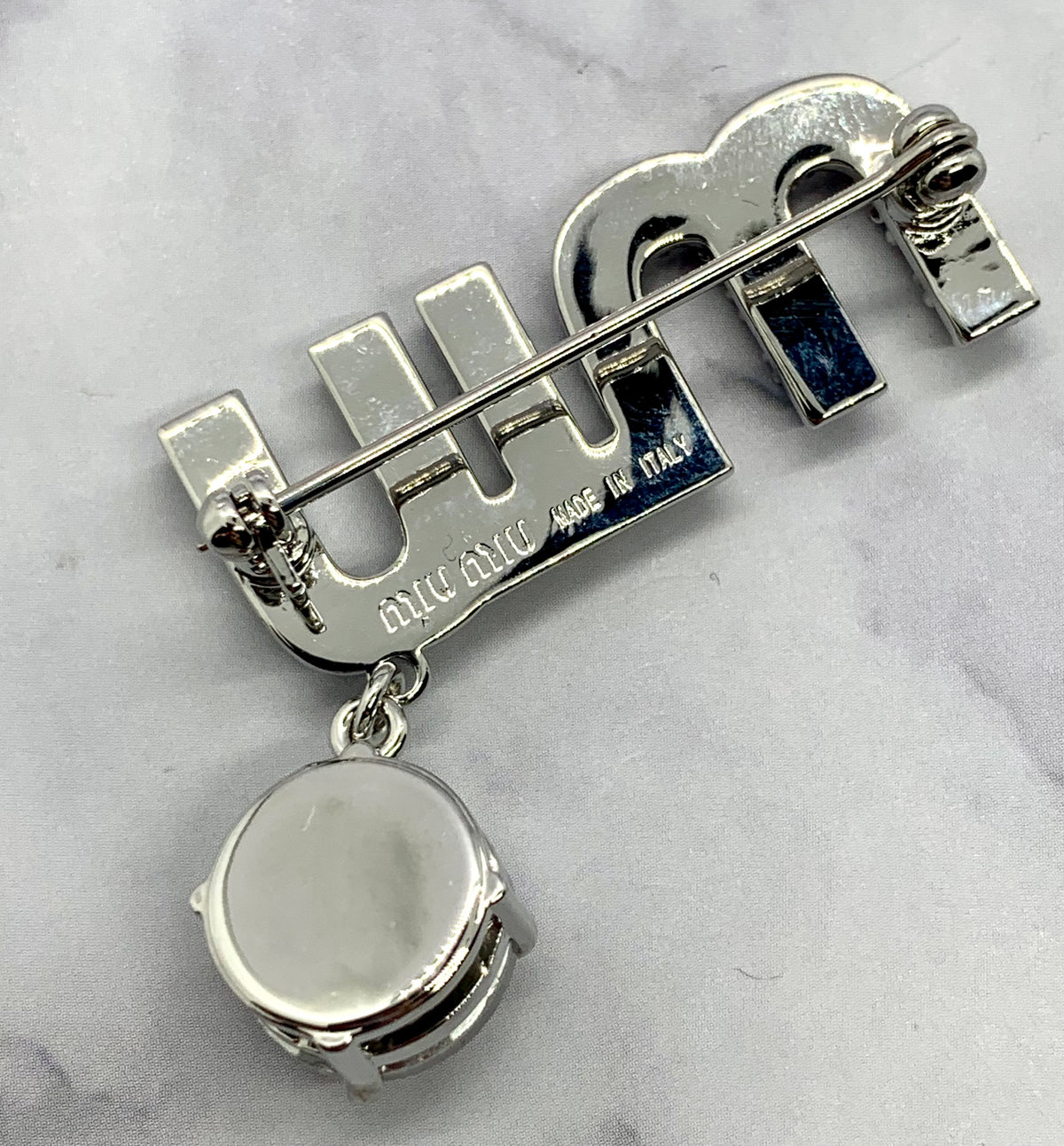 MIU MIU Rhinestone Brooch Pin - Pre owned