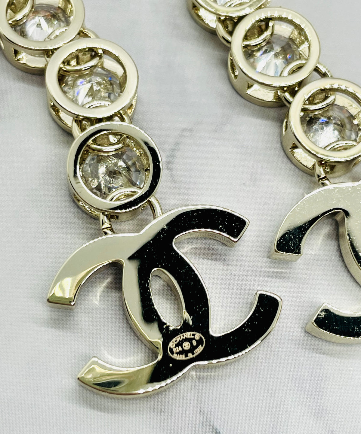 CHANEL CC Rhinestone Pendant Earrings - Pre owned