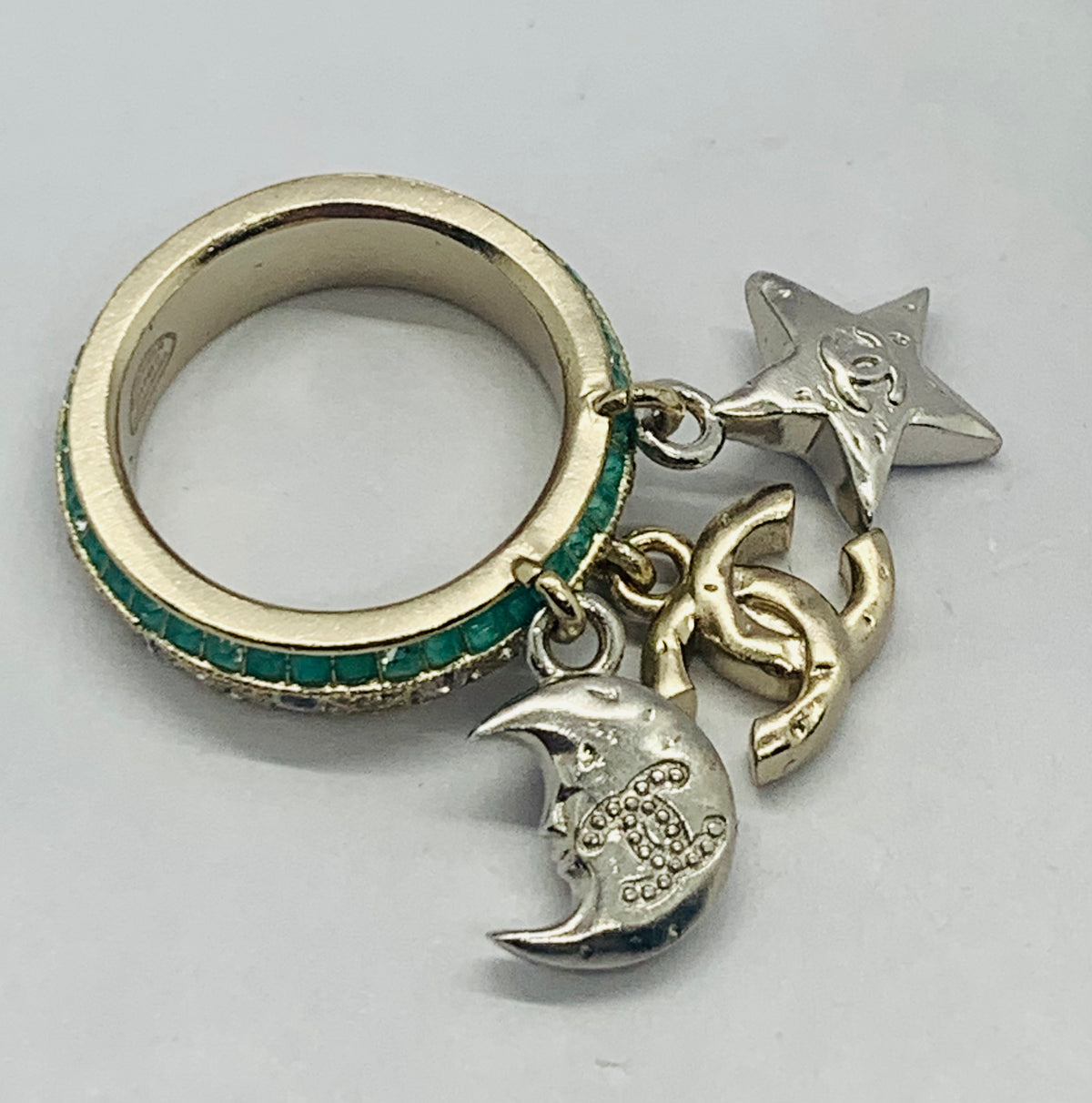 CHANEL CC Sun Moon Star Ring Size 7 M - Pre owned