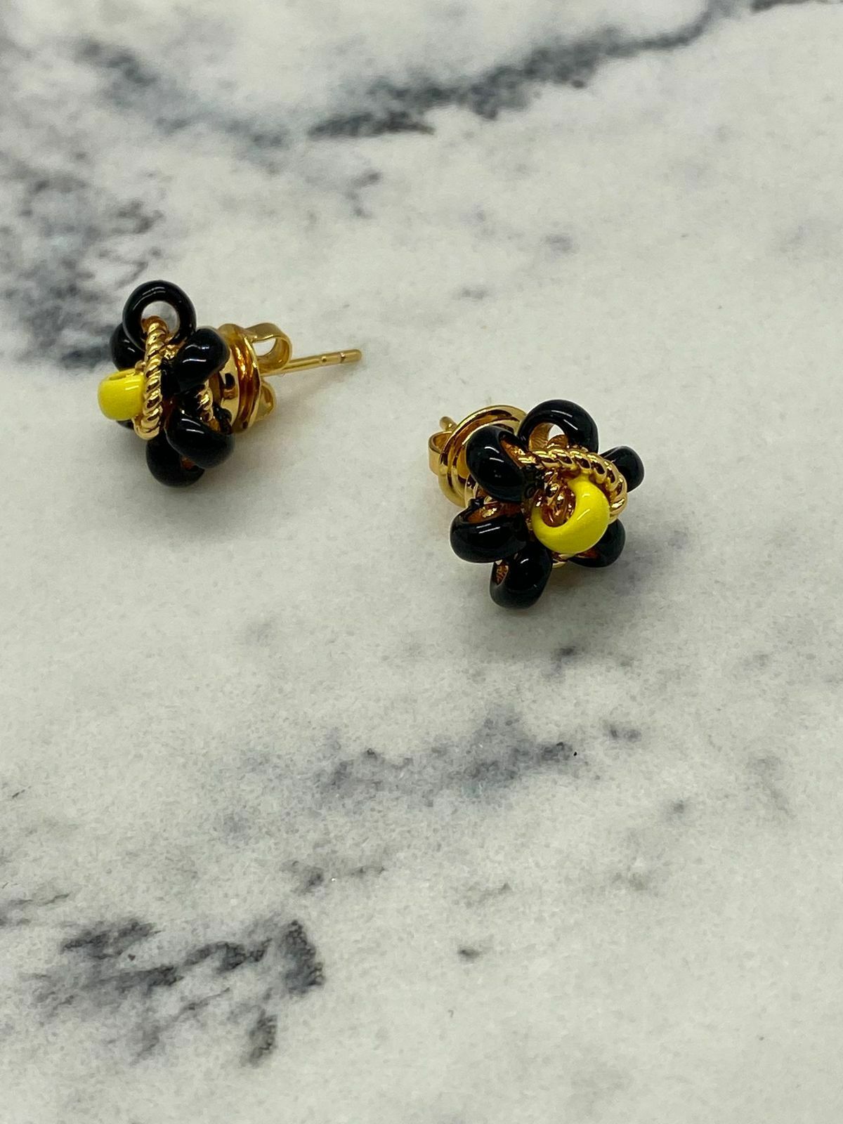 BOTTEGA VENETA Beaded Floral Stud Earrings - Pre owned