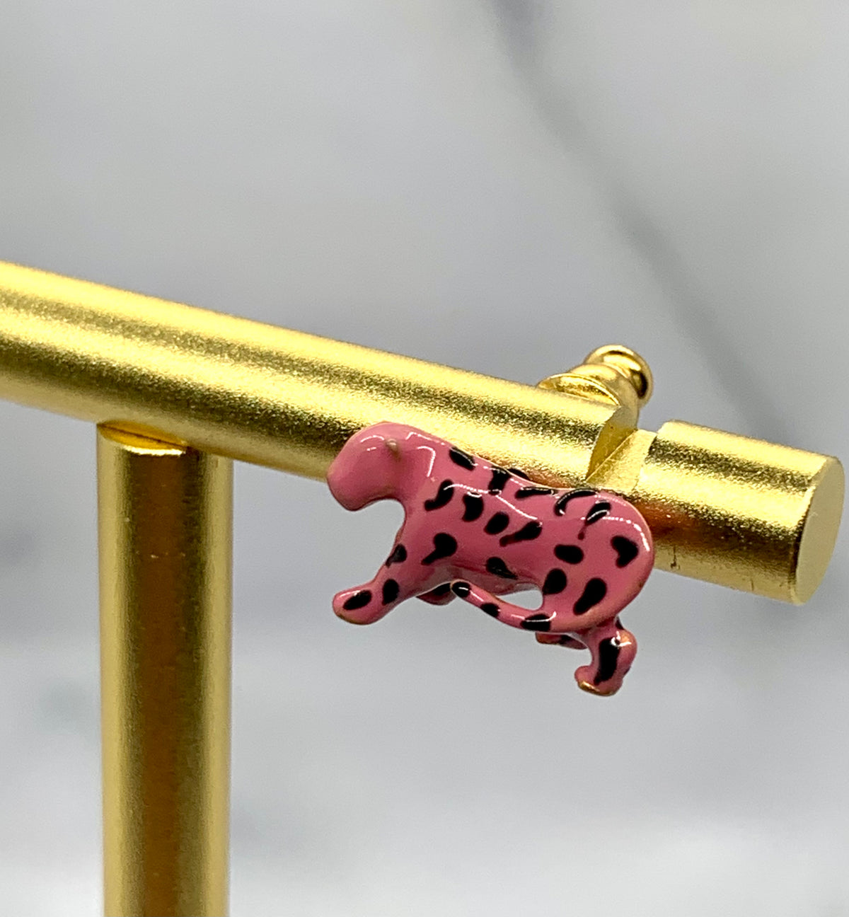 CHRISTIAN DIOR Asymmetric Pink Tiger Earrings - Pre owned