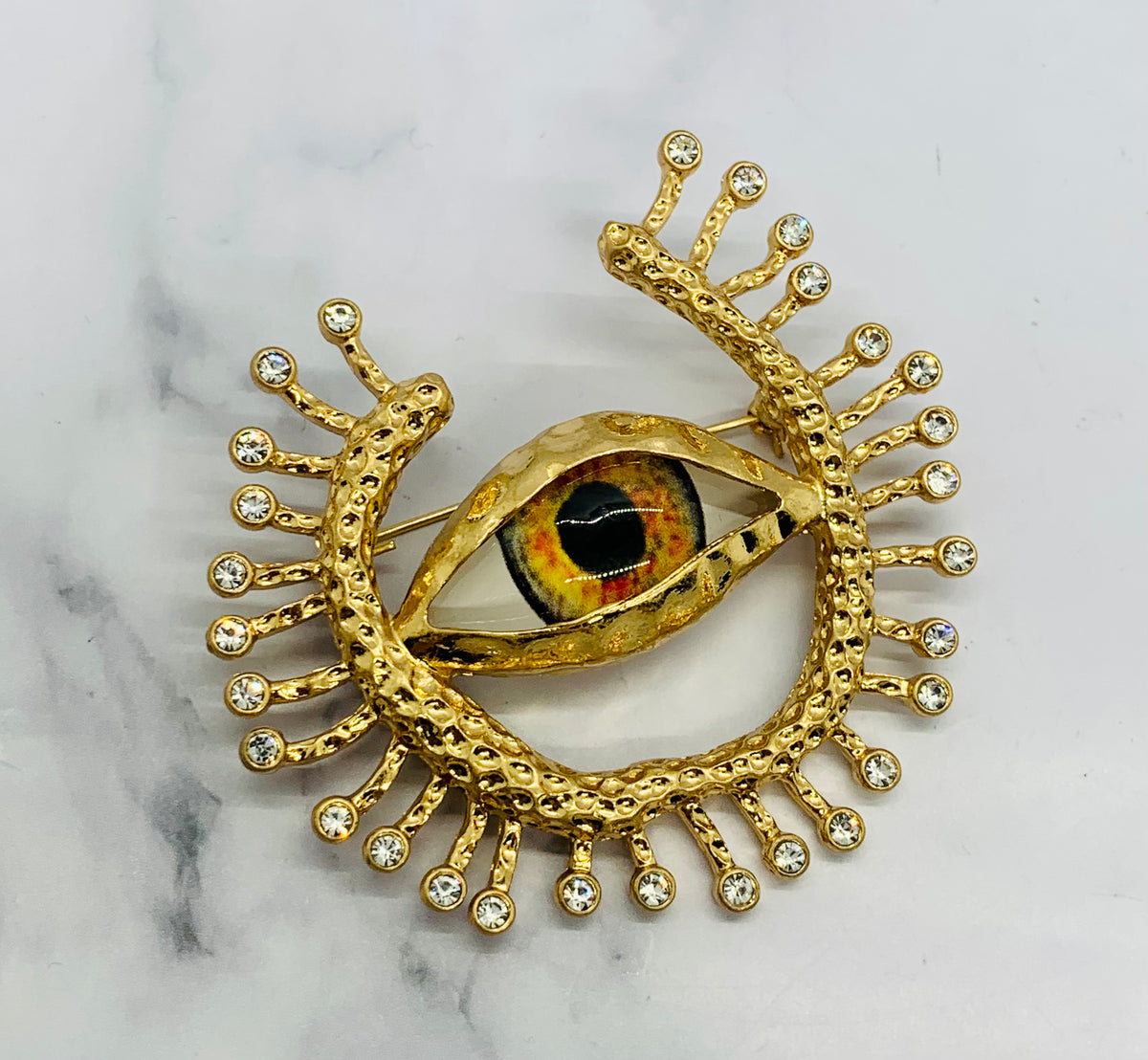 SCHIAPARELLI Statement Eye Brooch Pin - Pre owned