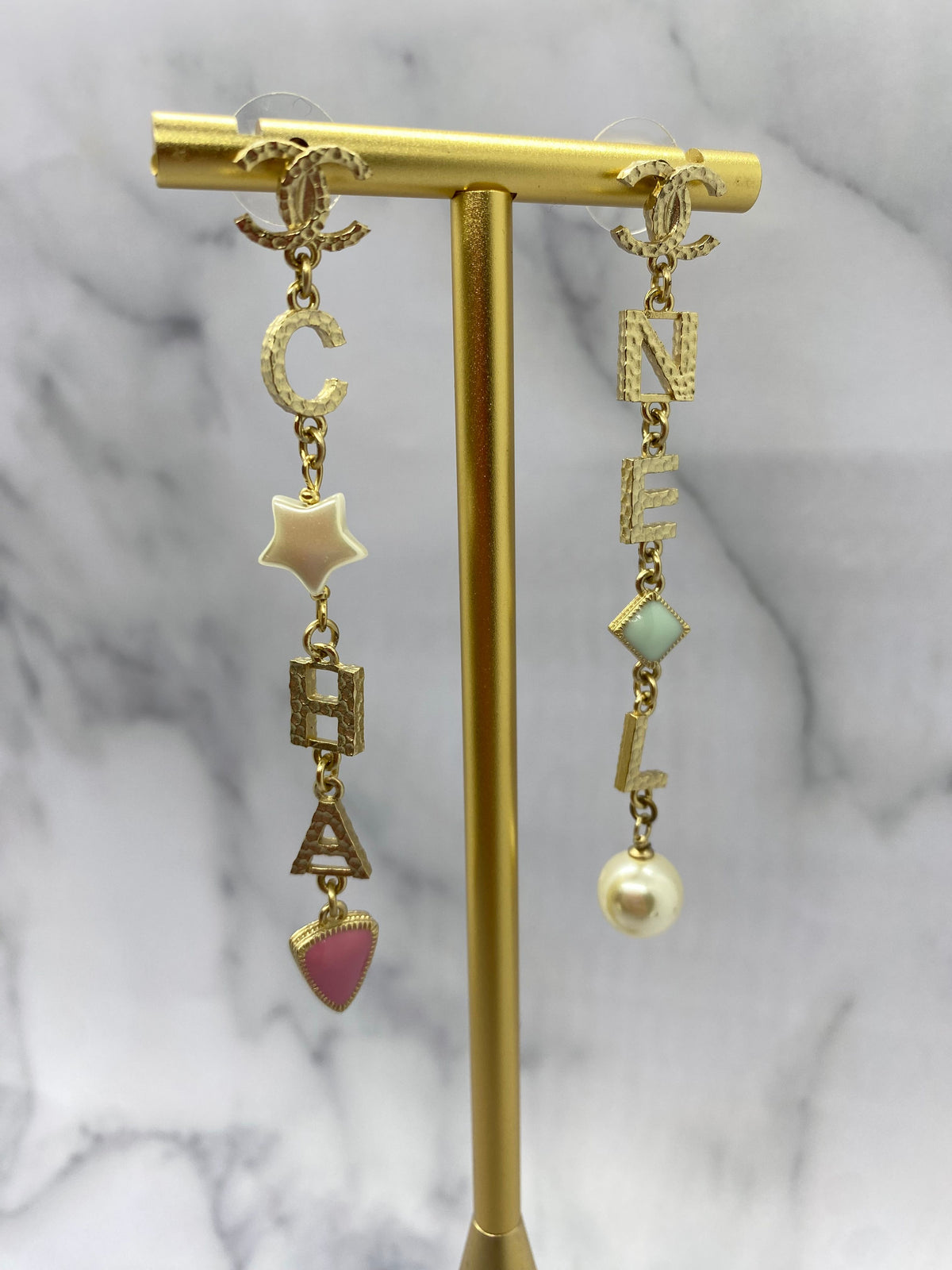 CHANEL CC Colorful Pendant Earrings - USED