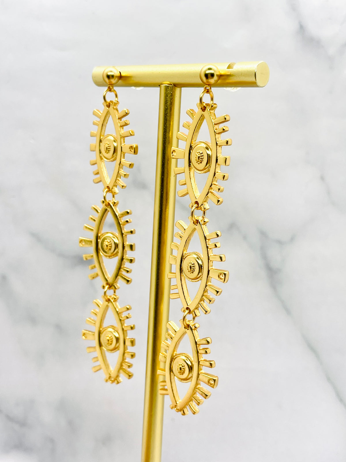 SCHIAPARELLI Eye Shaped Pendant Earrings - Pre owned