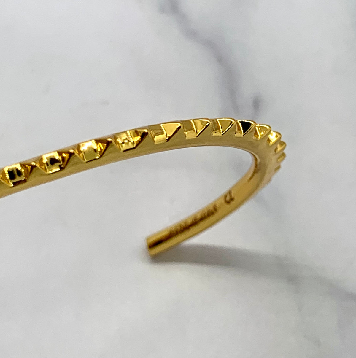 CELINE Gold Tone Spike Cuff Bangle Bracelet - Pre owned