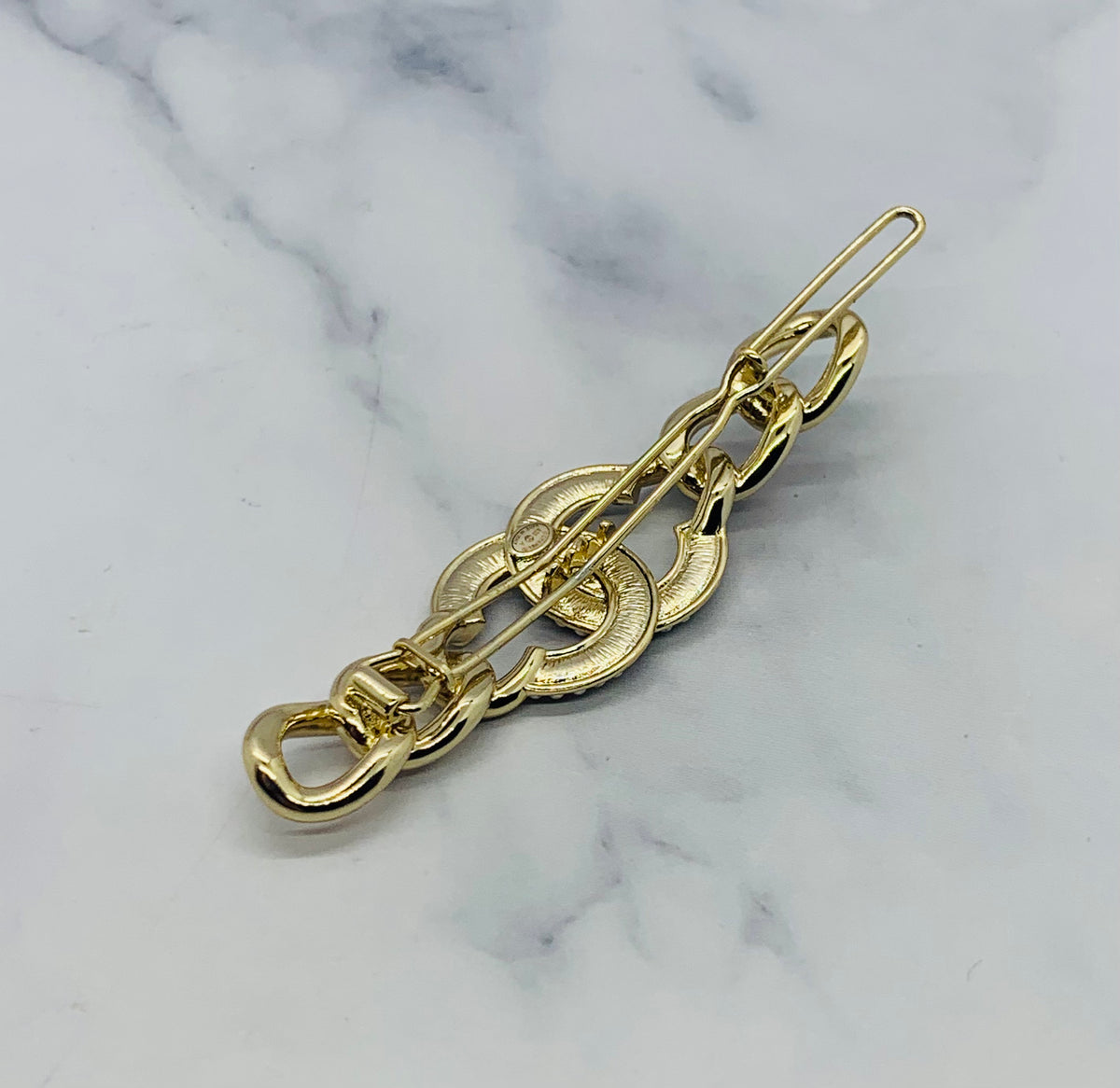 CHANEL CC 2020 Rhinestone Hair Clip Barrette - USED