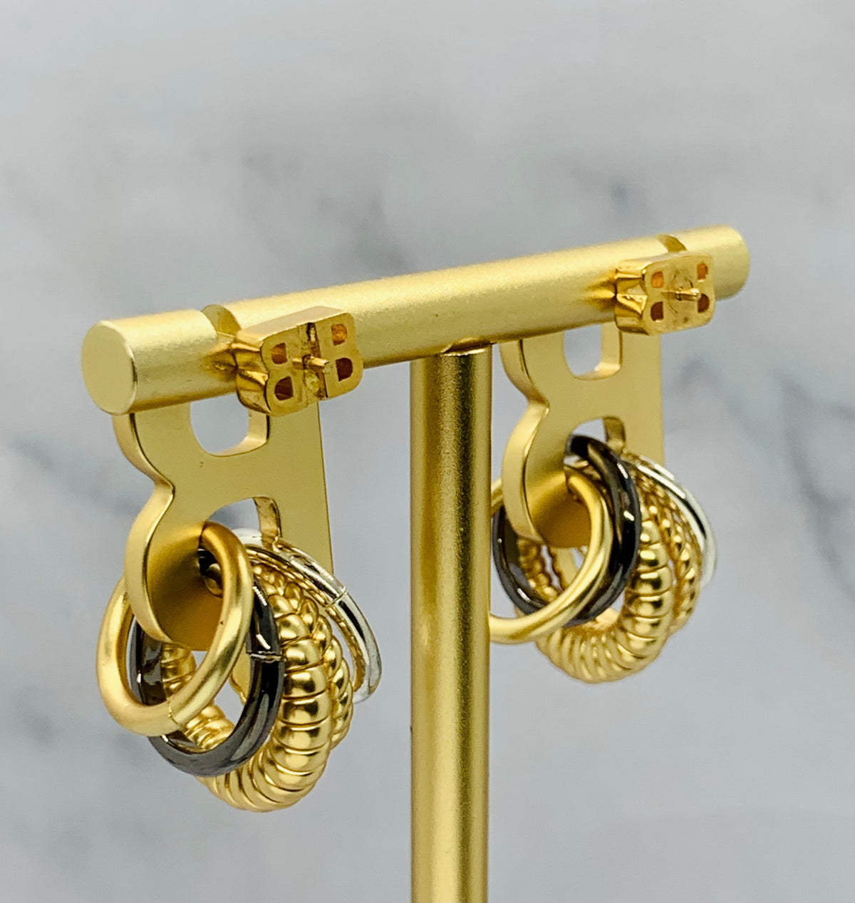 BALENCIAGA BB Hoop Earrings - Pre owned