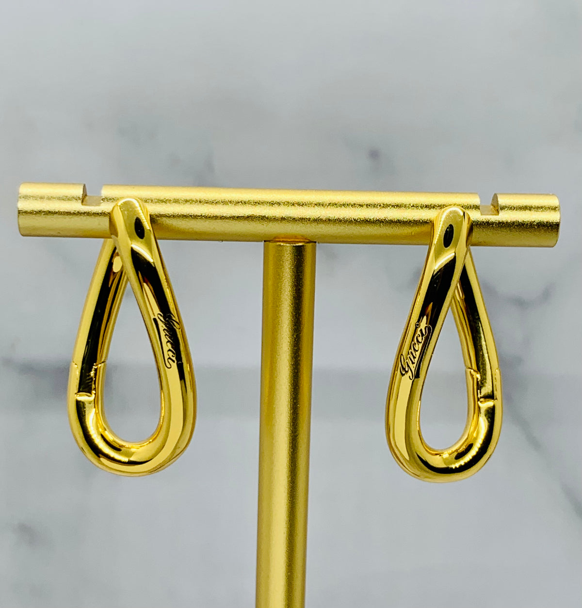 GUCCI Gold Tone Hoop Earrings - Pre owned