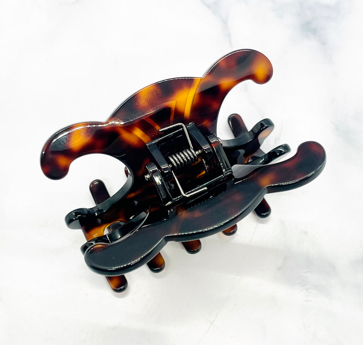 CELINE Tortoise Monogram Hair Clip - Pre owned