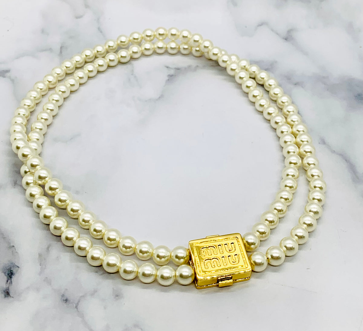 MIU MIU Pearl Double Strand Necklace - Pre owned
