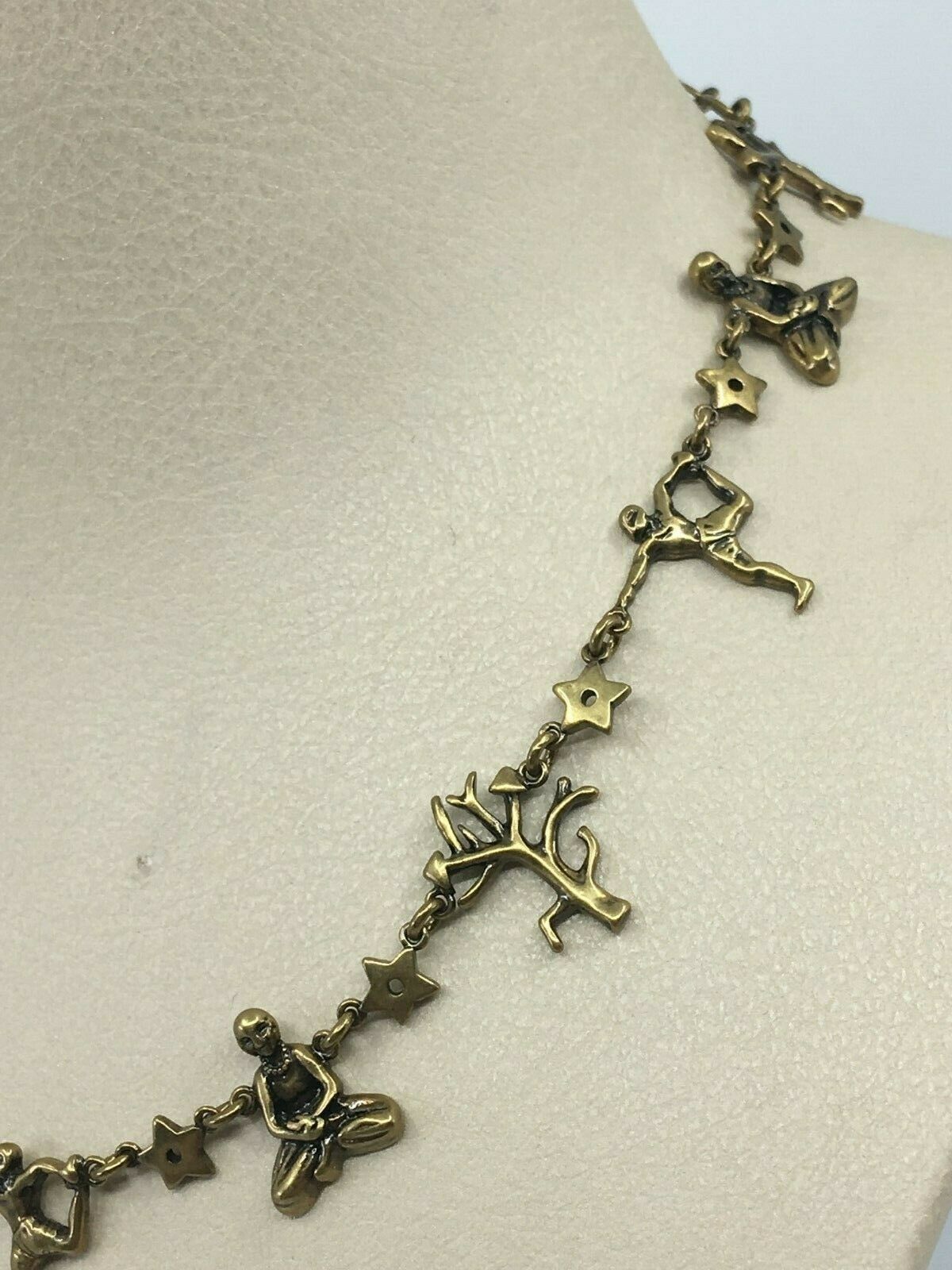 CHRISTIAN DIOR D YOGA Luxury Aged Gold Necklace