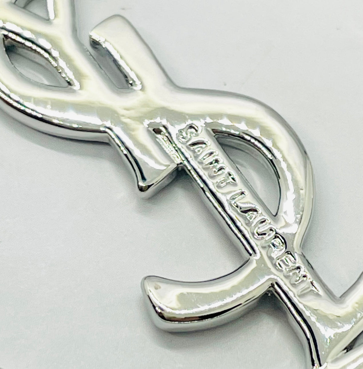 YSL YVES SAINT LAURENT Vintage Silver Tone Hoop Earrings - Pre owned