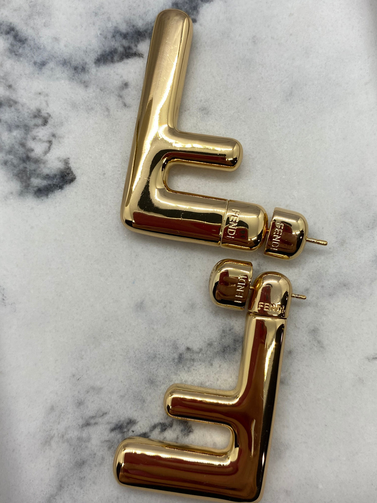 FENDI F Gold Metal Earrings - Pre owned