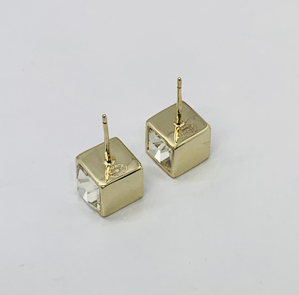 CHANEL CC Cube Rhinestone Earrings - USED