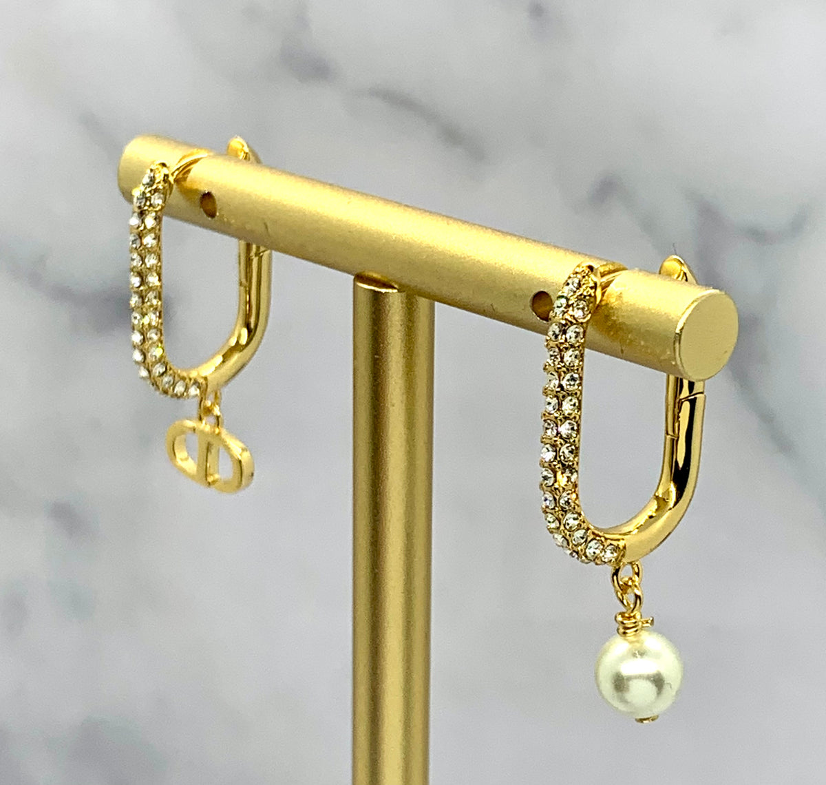 CHRISTIAN DIOR CD Hoop Earrings - Pre owned