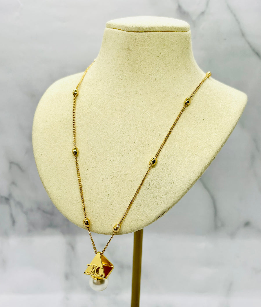 CELINE Pyramid Pendant Necklace - Pre owned