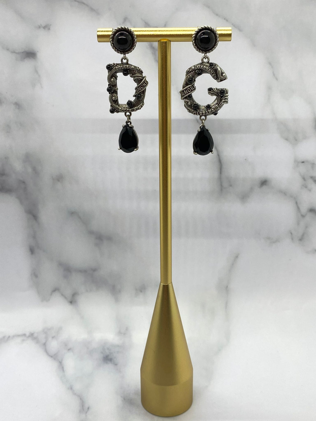 DOLCE & GABBANA D&G Black Pendant Earrings - USED