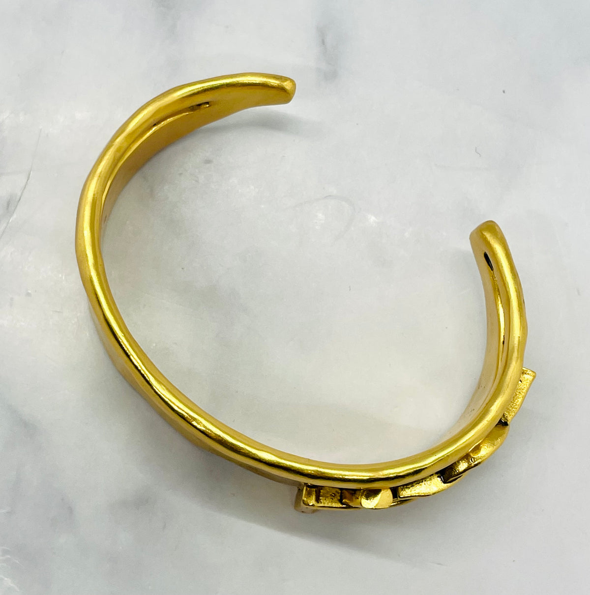 YSL YVES SAINT LAURENT Gold Tone Cuff Bracelet - Pre owned