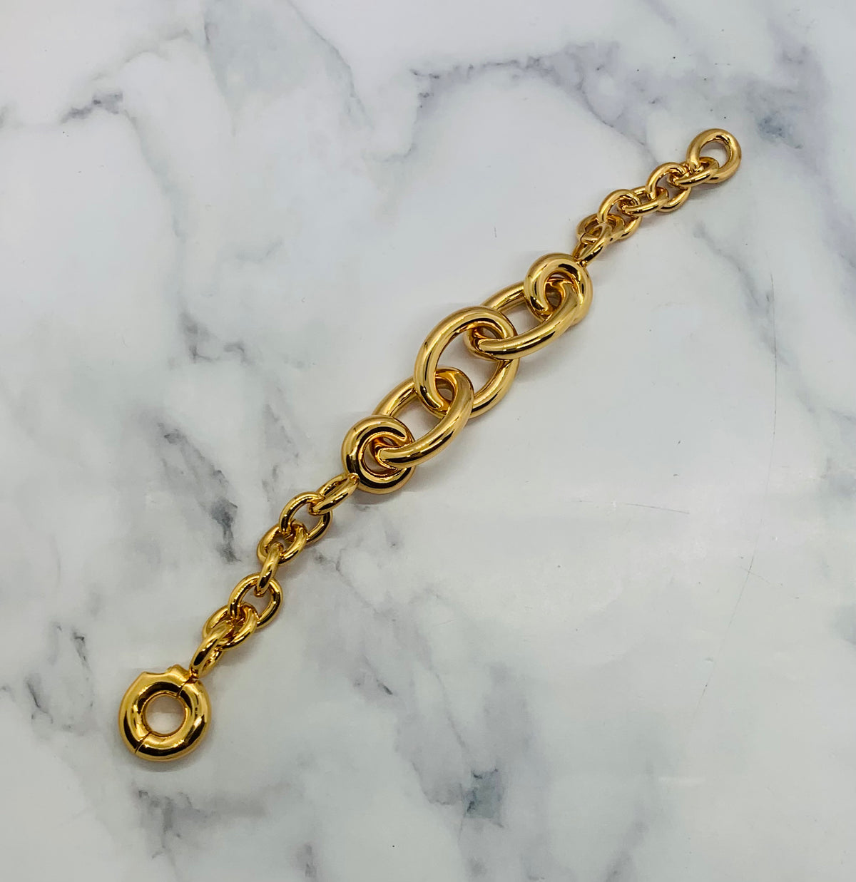 YSL YVES SAINT LAURENT Gold Tone Link Bracelet - Pre owned