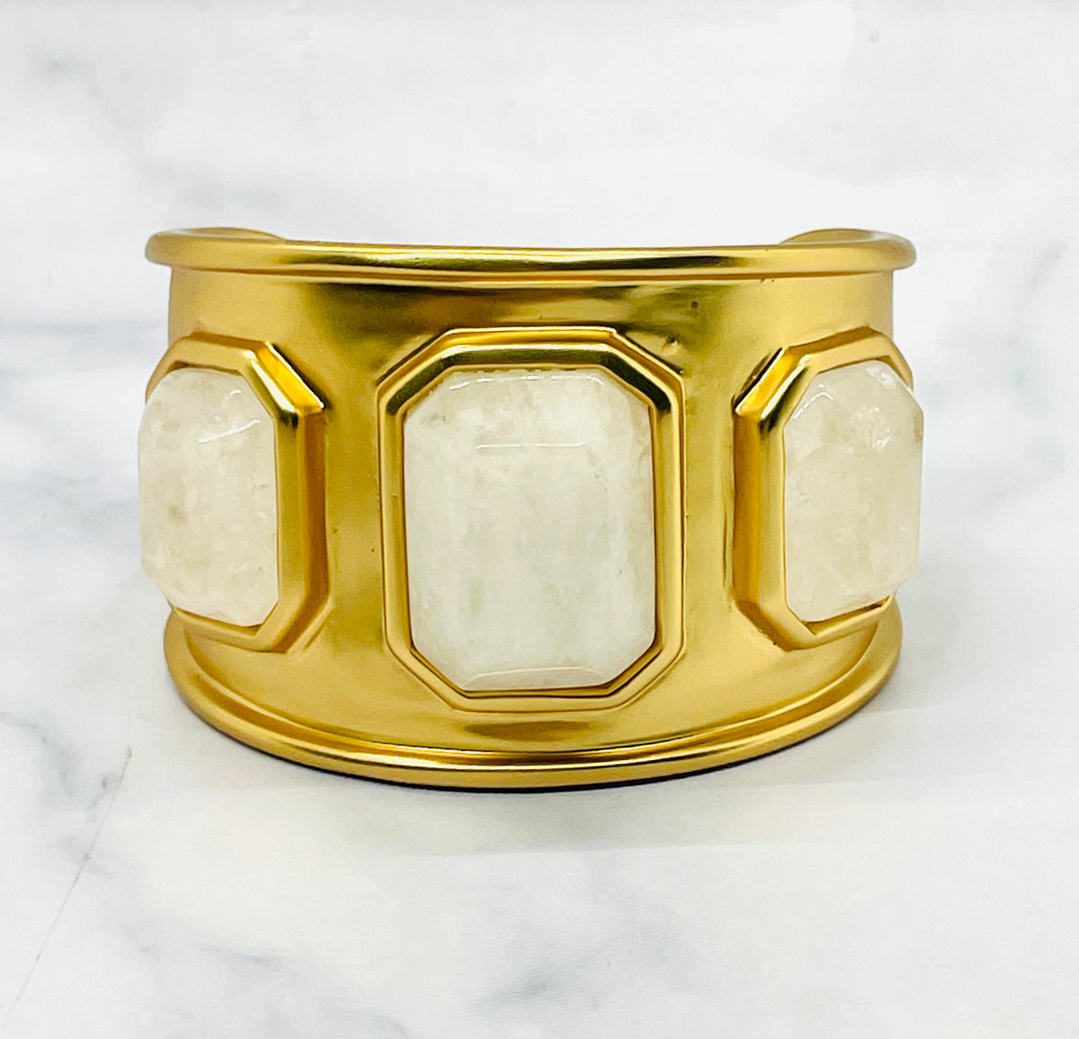 GOOSSENS Paris Brass Stone Cuff Bracelet - Pre owned