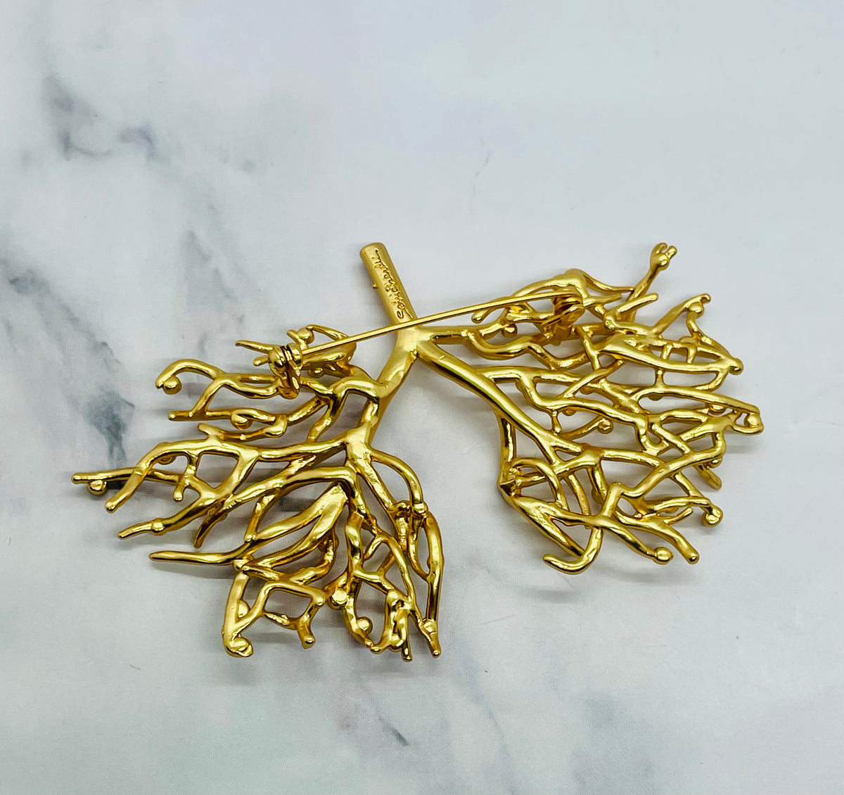 SCHIAPARELLI Branch Lungs Rhinestone Brooch Pin - Pre owned