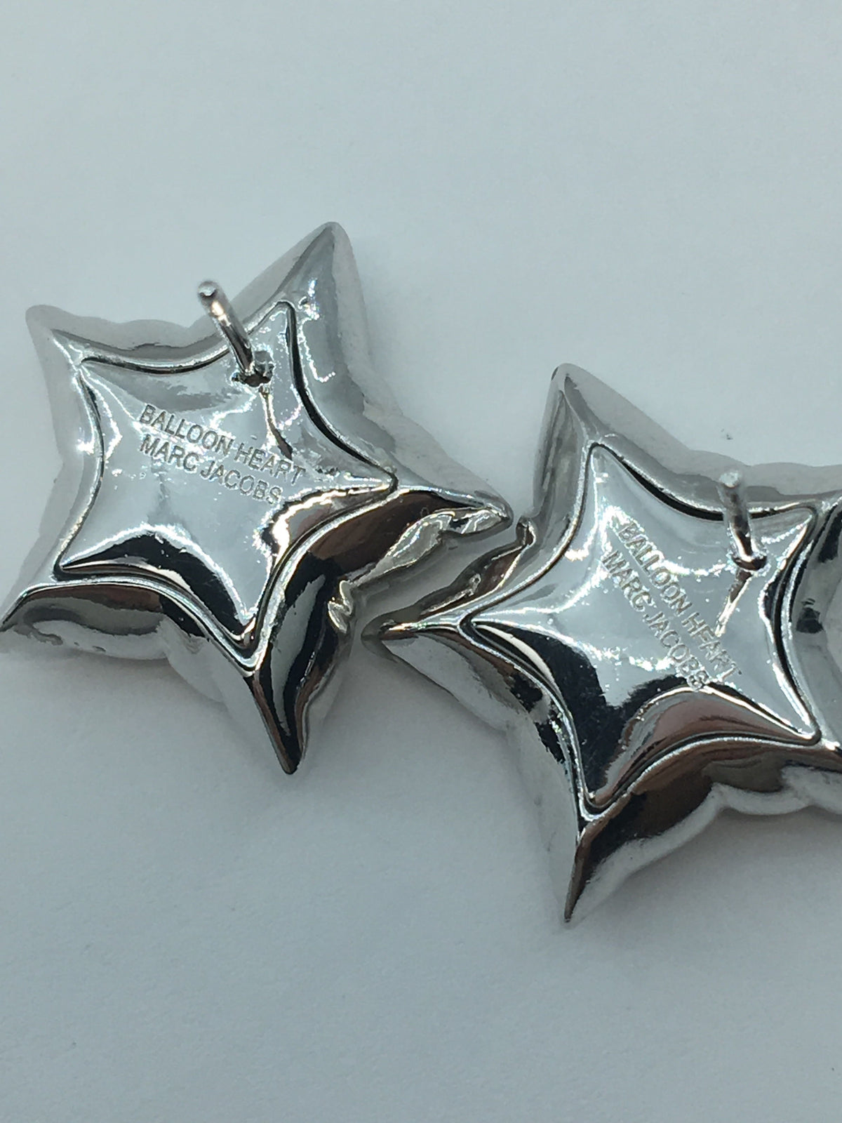 MARC JACOBS Silver Tone Balloon Heart Earrings - Pre owned