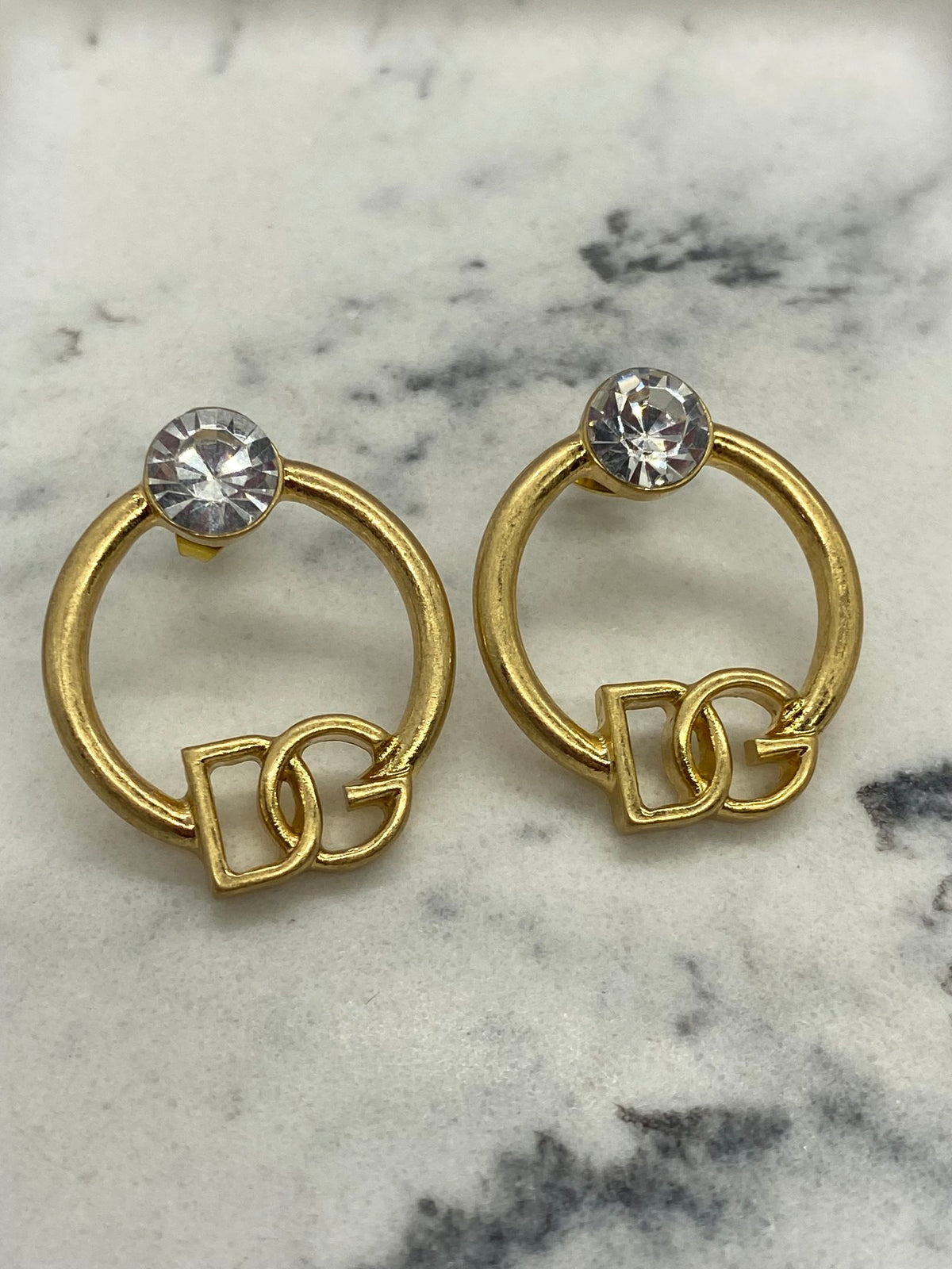 DOLCE & GABBANA D&G Rhinestone Hoop Earrings - Pre owned