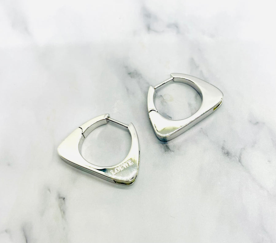 LOEWE Silver Tone Hoop Earrings - Pre owned