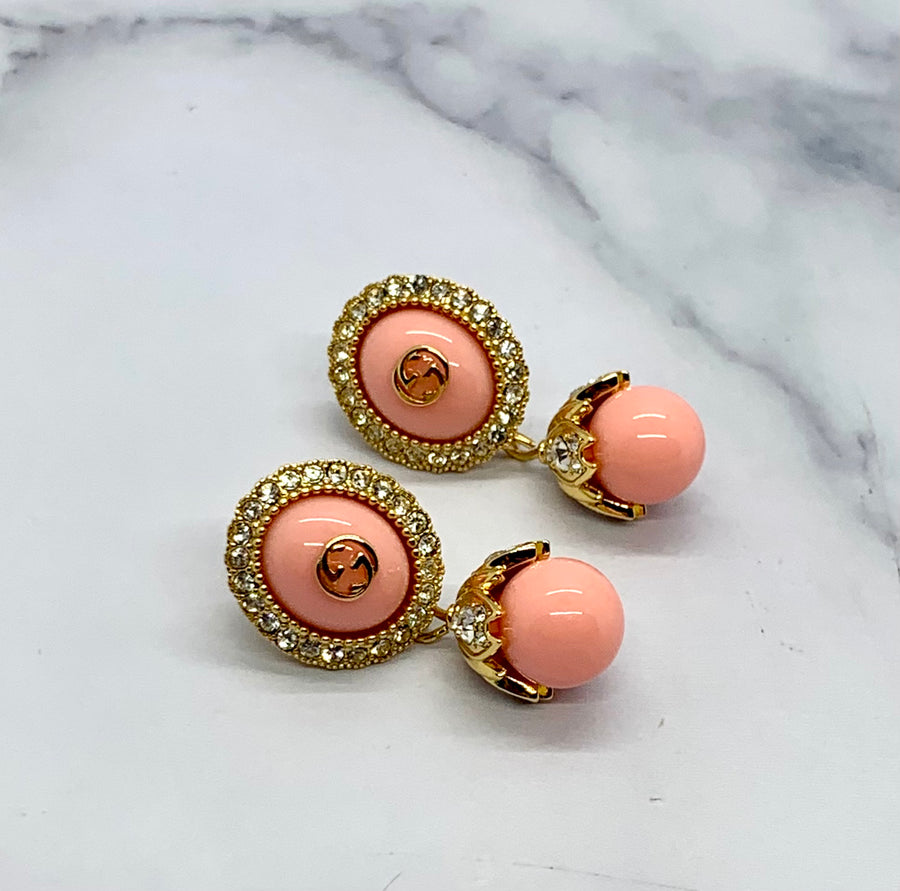 GUCCI GG Pink Pendant Earrings - Pre owned