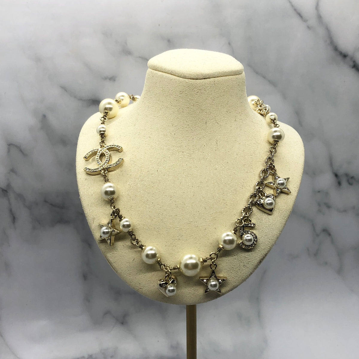 CHANEL CC Stars Charm Necklace - USED