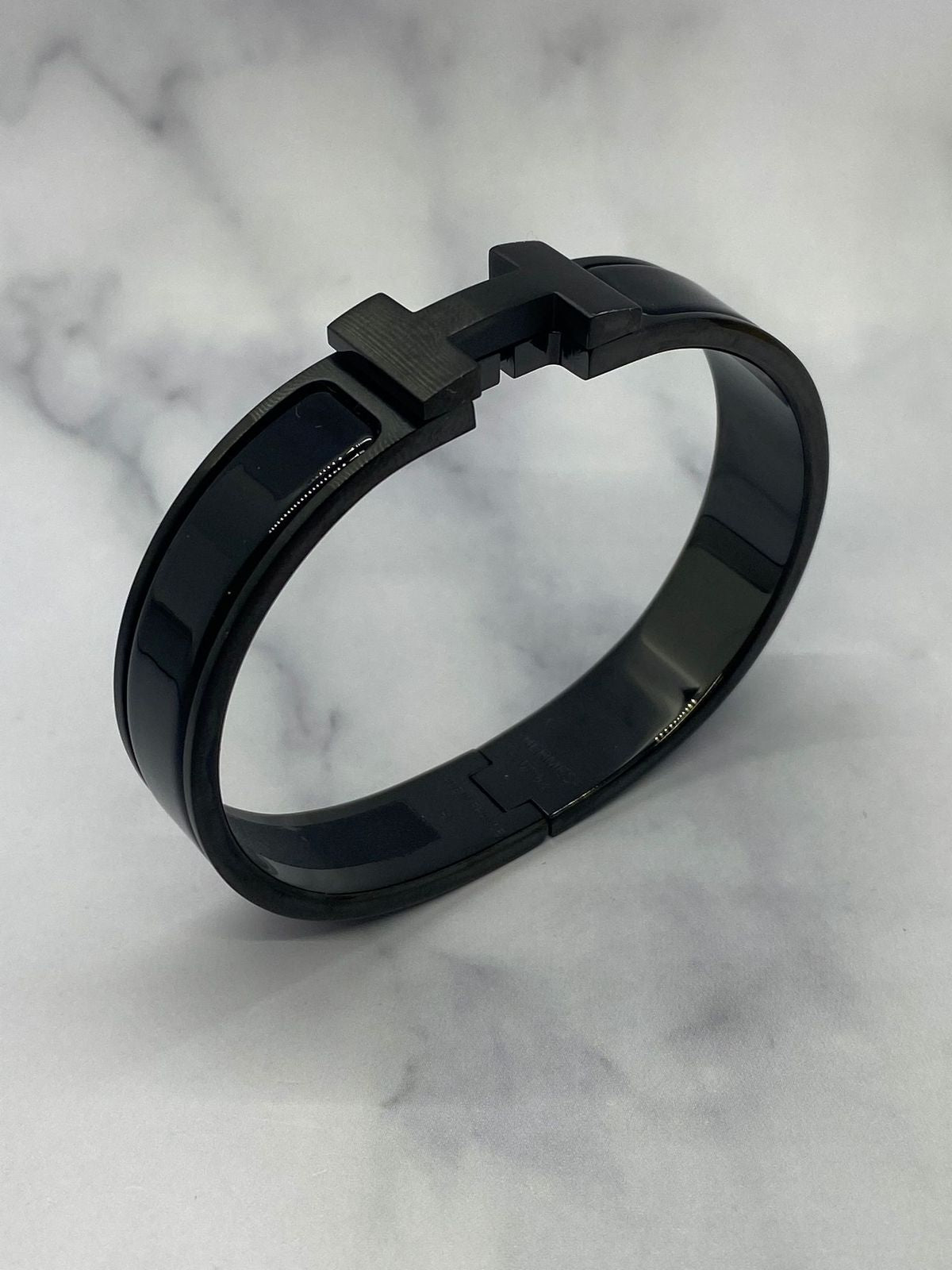 HERMES Black Tone Clic Cuff Bracelet - USED