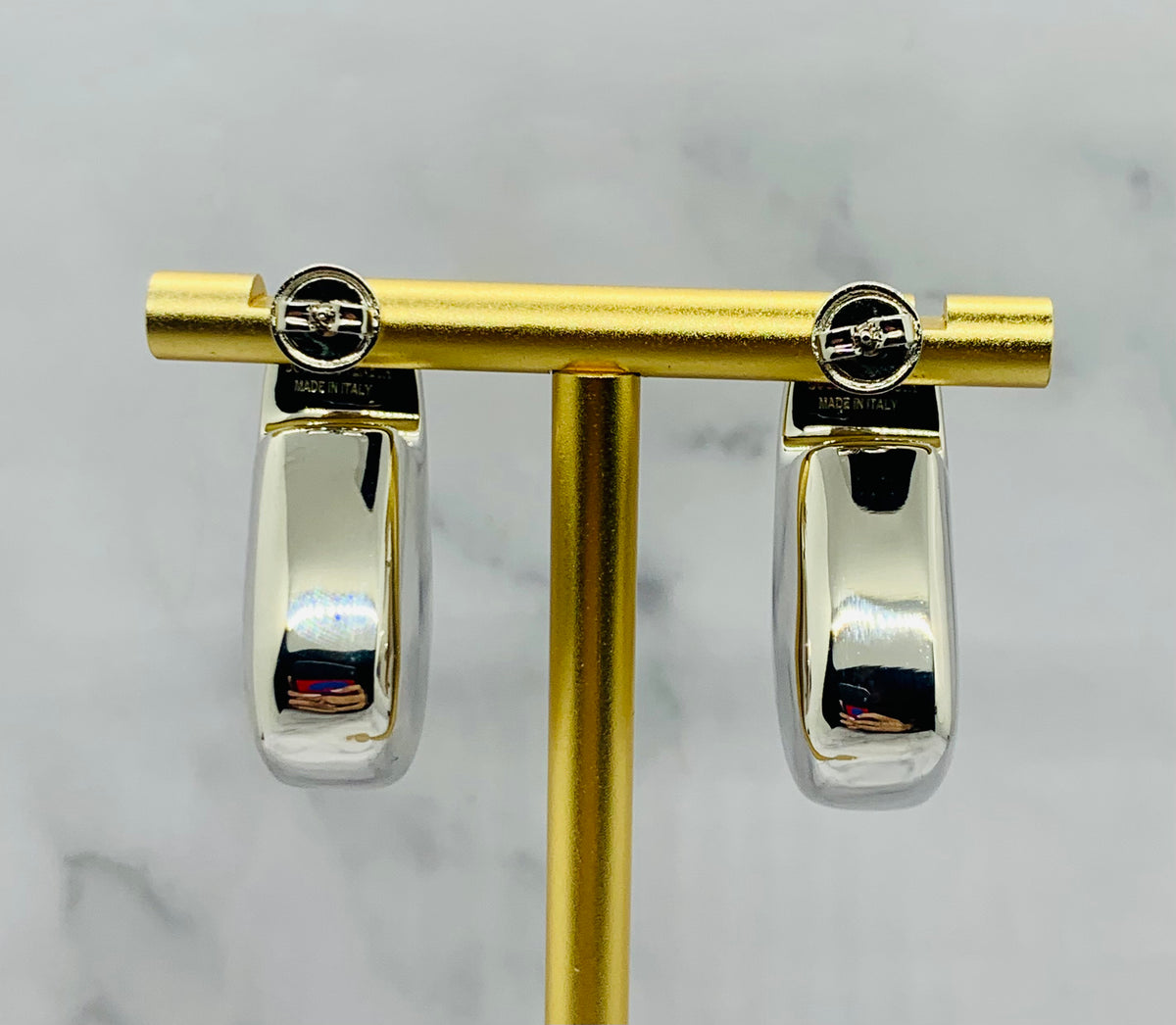 BOTTEGA VENETA Silver Tone Pendant Earrings - Pre owned