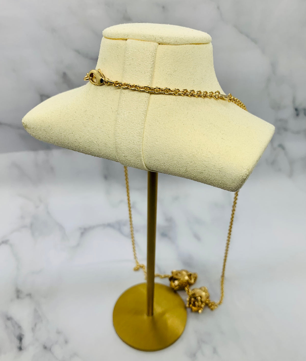 ALEXANDER MCQUEEN Gold Skull Necklace - Pre owned