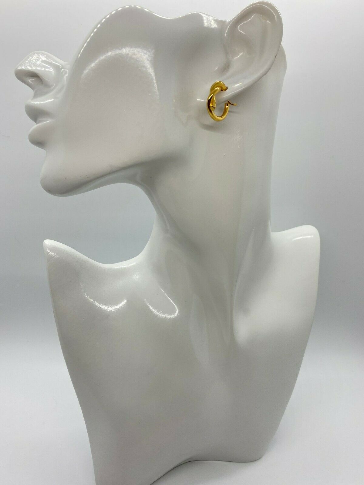 BOTTEGA VENETA Luxury Gold Tone Small Knot Earrings - Pre owned