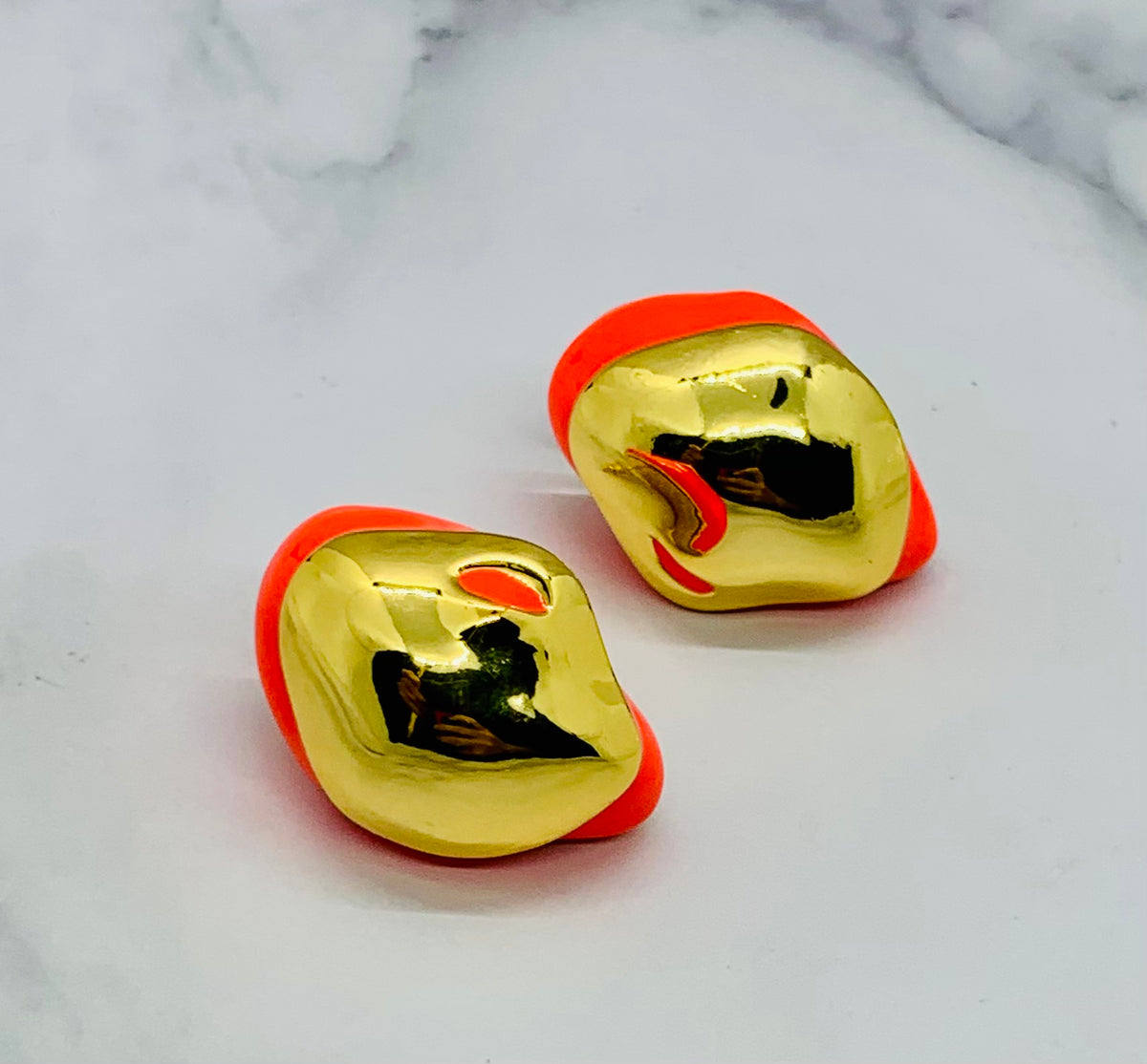 Loewe x Lynda Benglis Red Gold Earrings - Pre owned