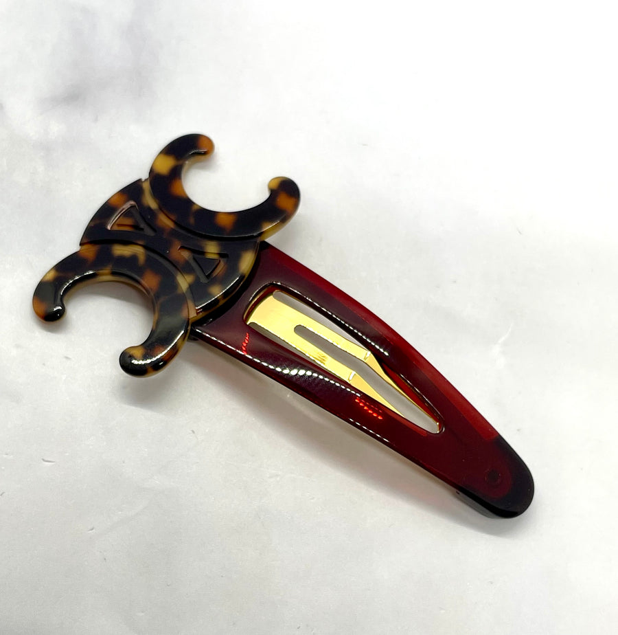 CELINE Tortoise Hair Clip Barrette - Pre owned
