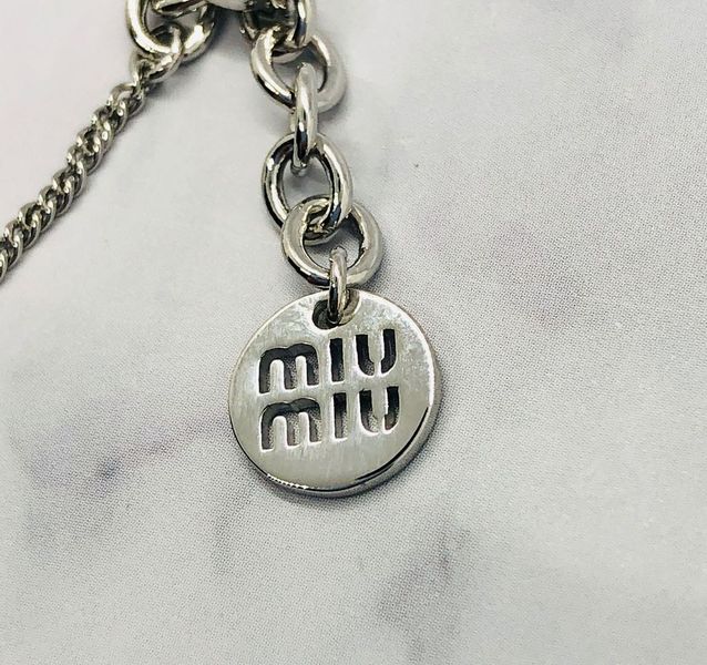 MIU MIU Silver Tone Rhinestone Bracelet - Pre owned