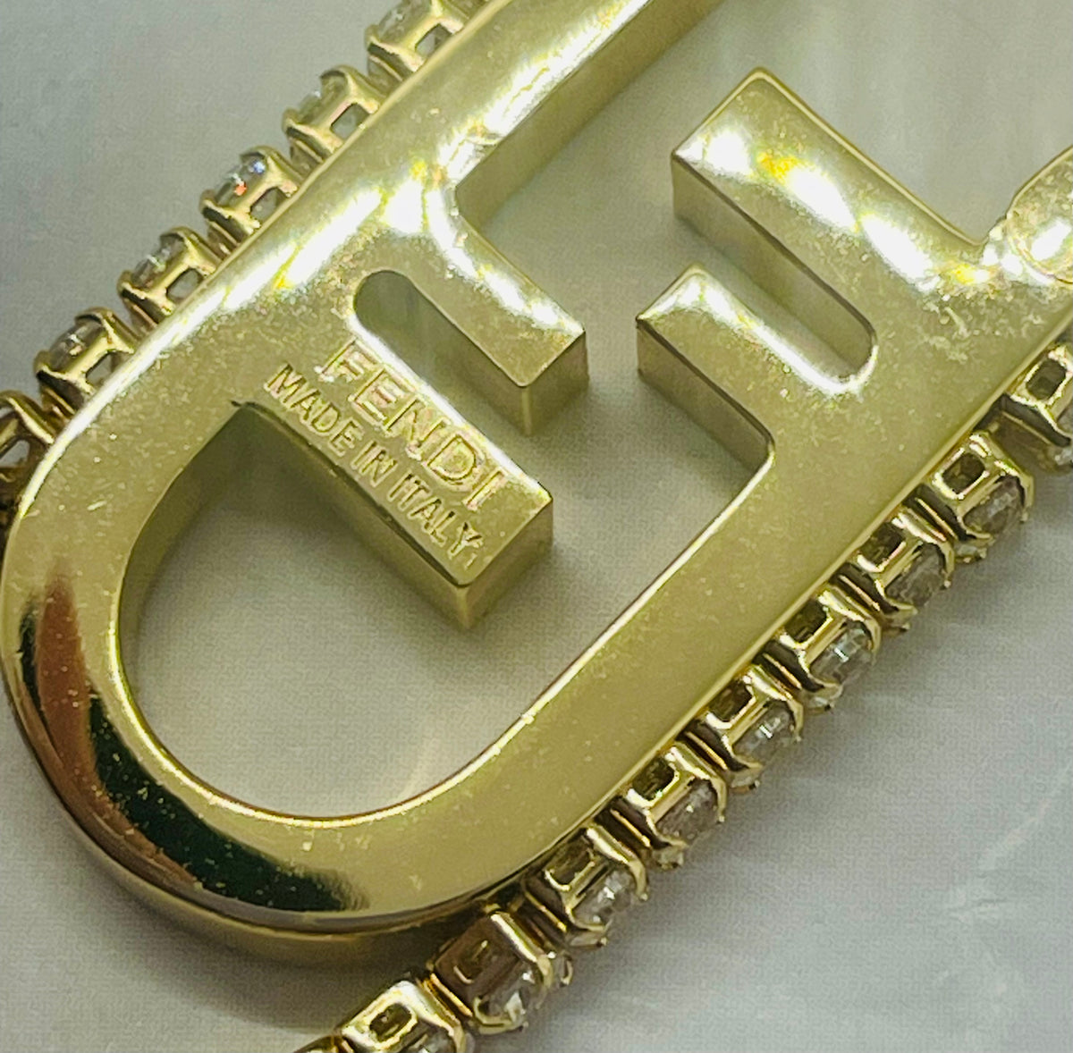 FENDI FF Rhinestone Monogram Earrings - Pre owned