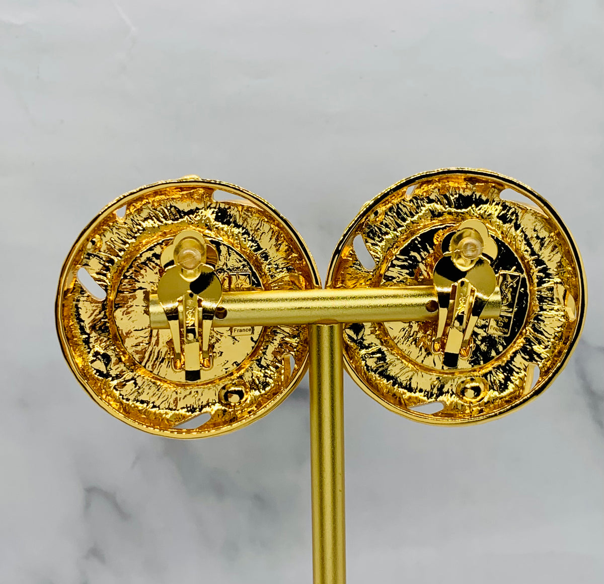 YSL YVES SAINT LAURENT Statement Clip On Earrings - Pre owned