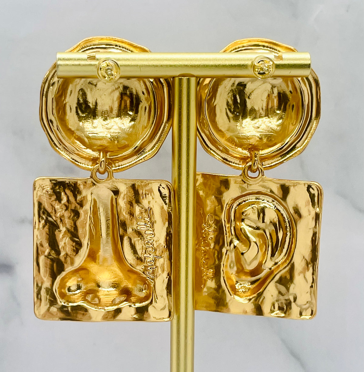 SCHIAPARELLI Onyx Statement Earrings - Pre owned
