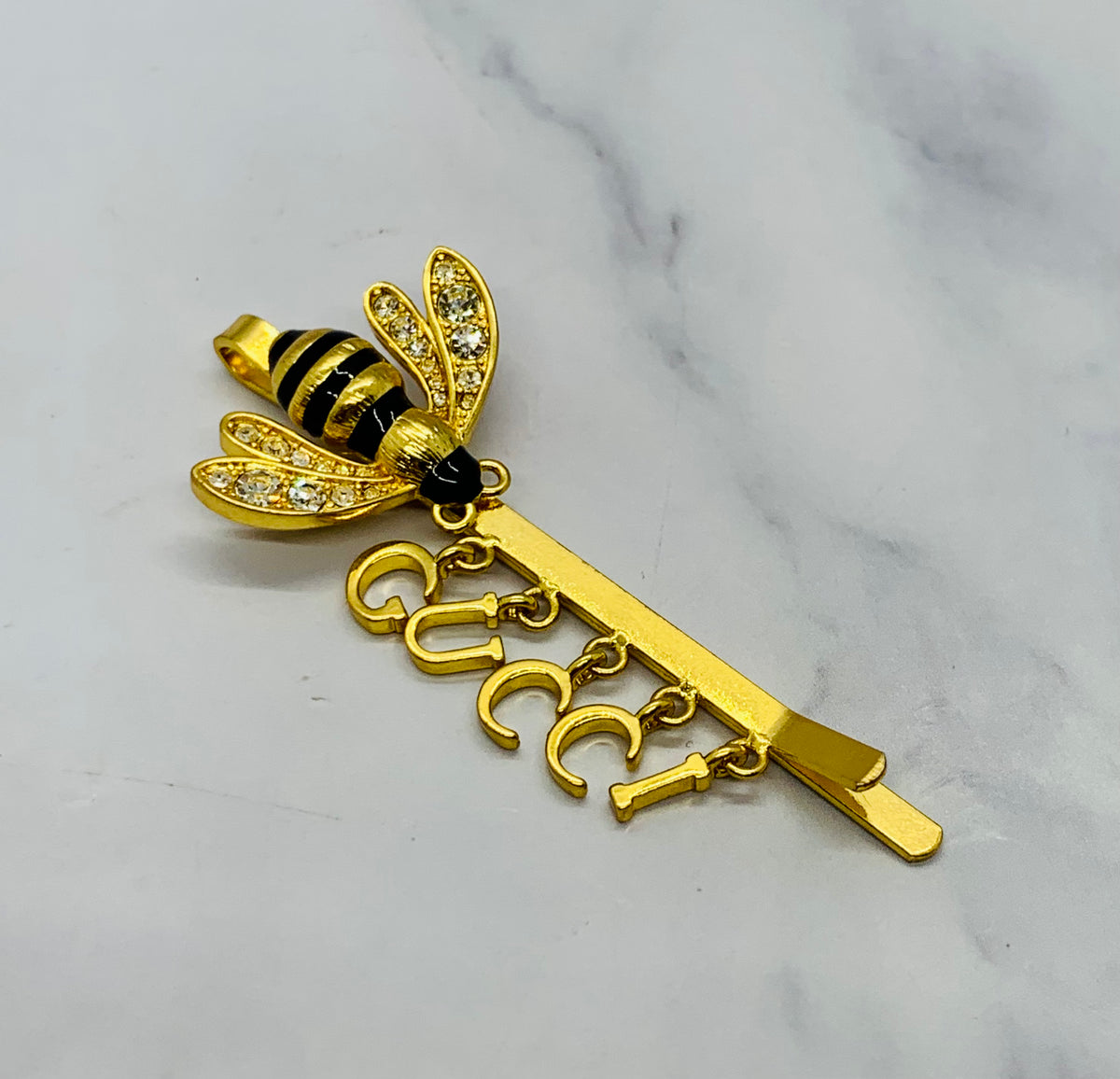 GUCCI Bee Rhinestone Hair Clip - Pre owned