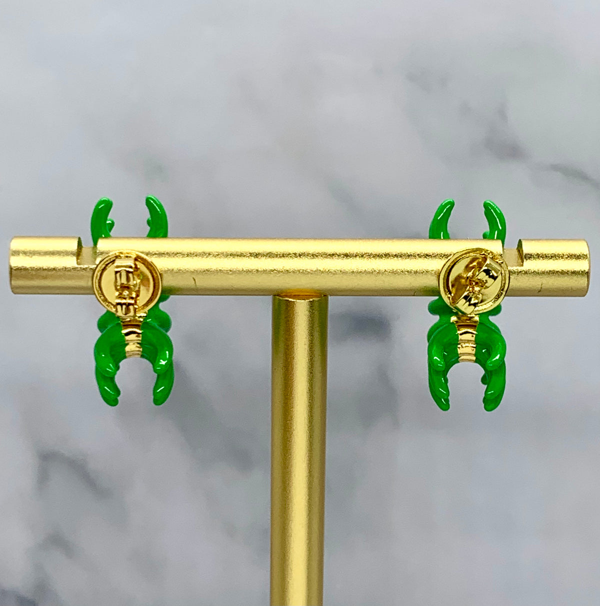 BOTTEGA VENETA 2023 Green Enamel Earrings - Pre owned