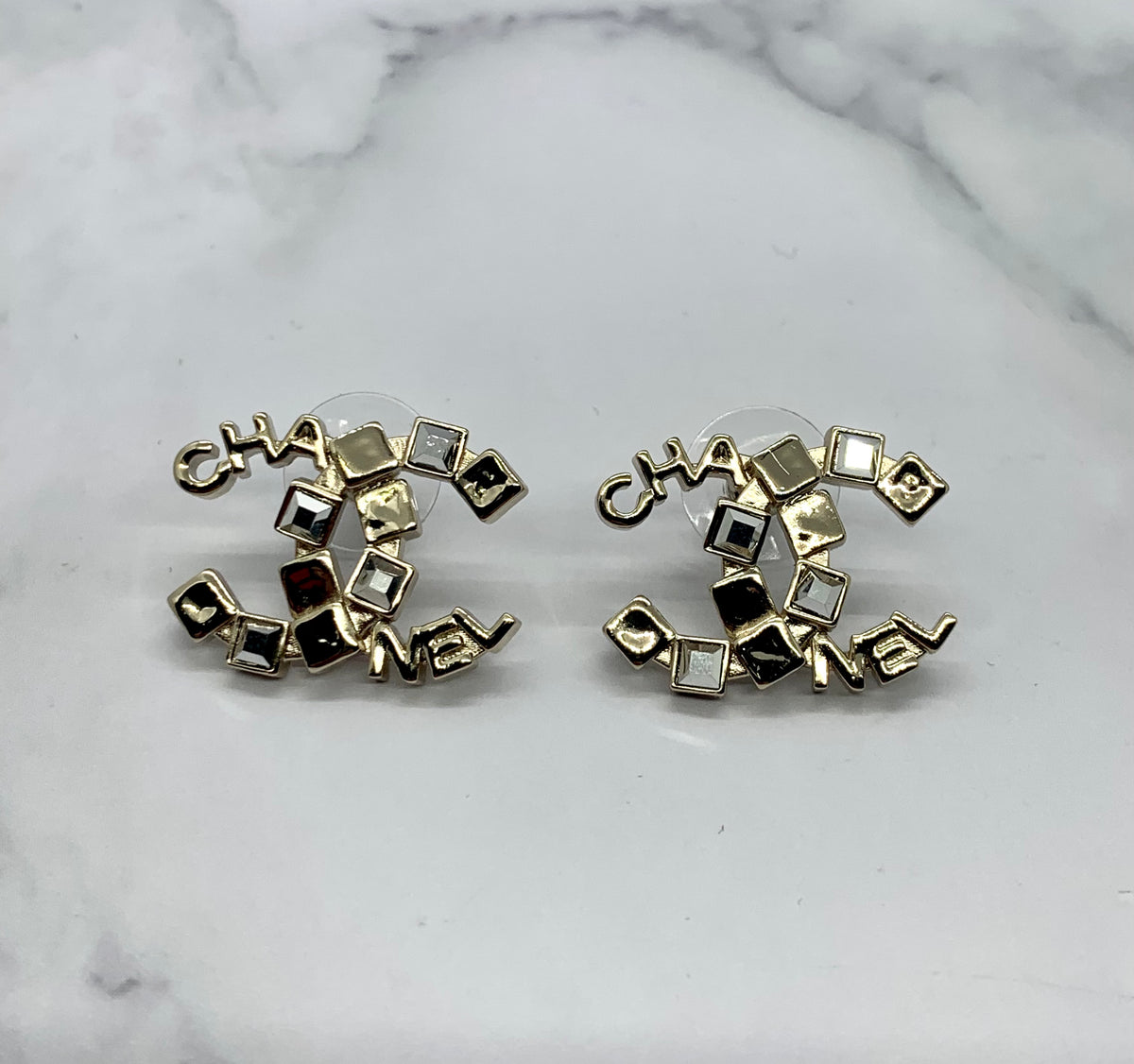 CHANEL CC Rhinestone Earrings - Pre owned