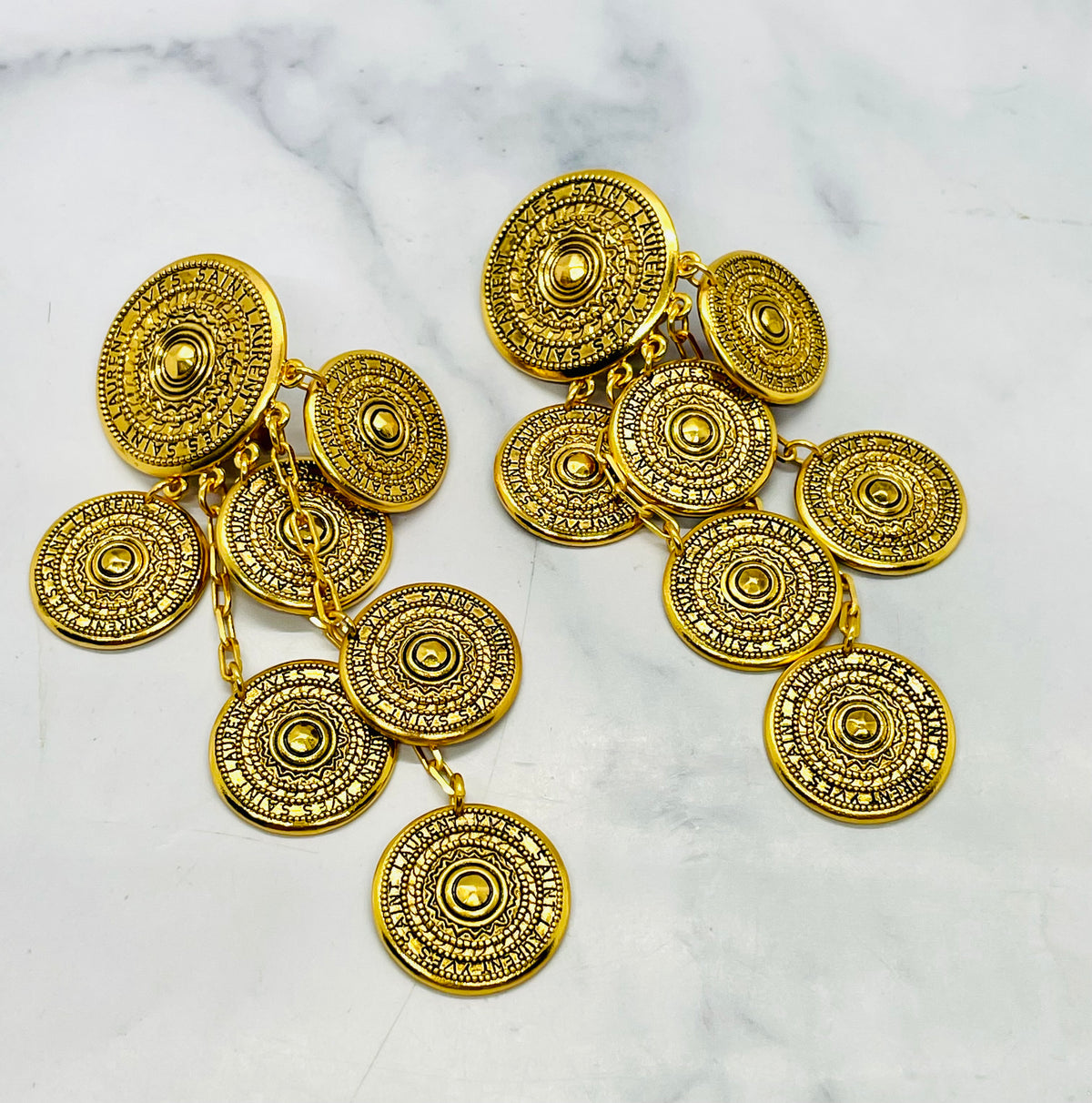 YSL YVES SAINT LAURENT Clip On Statement Earrings - Pre owned