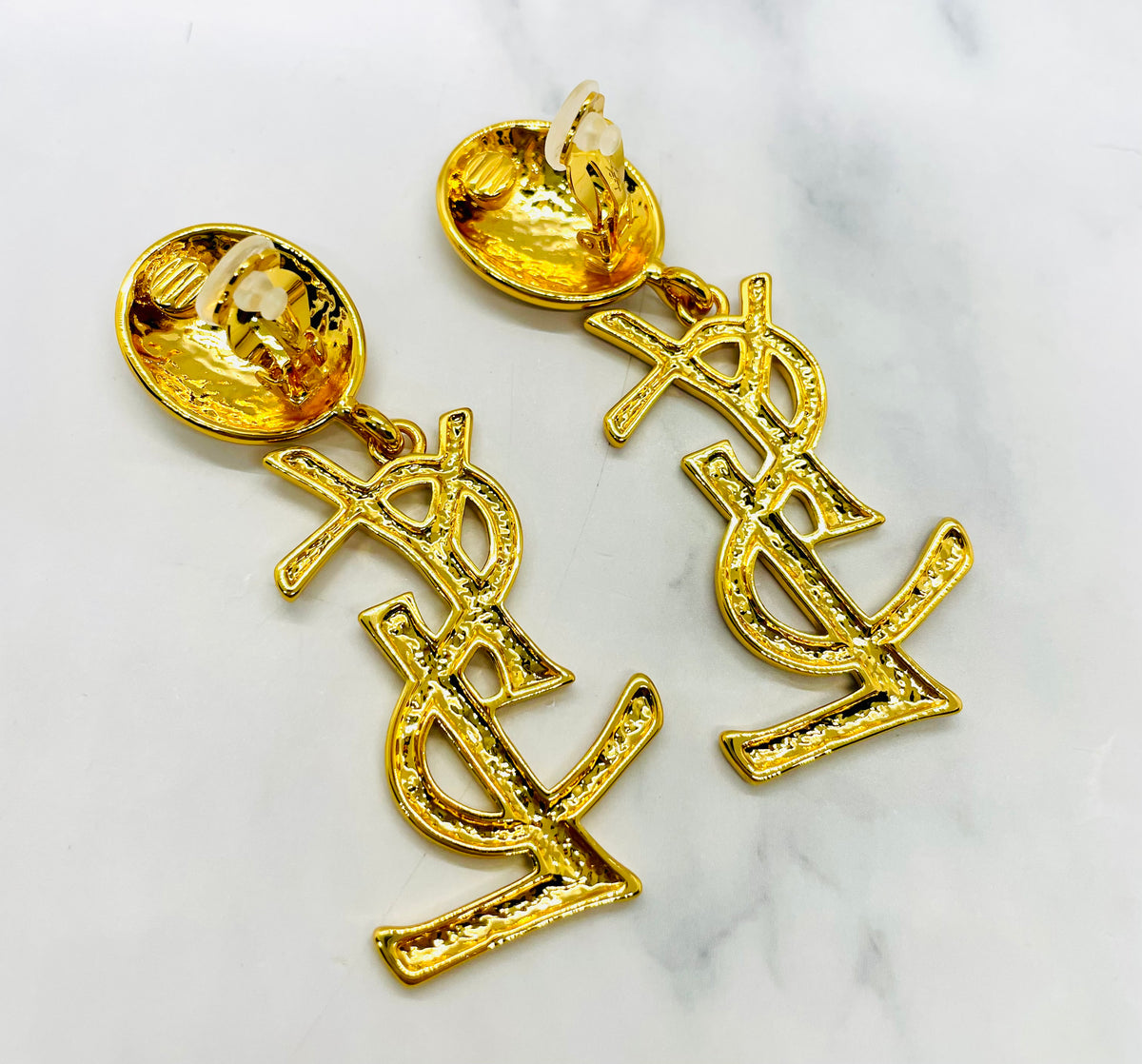 YSL YVES SAINT LAURENT Monogram Clip On Earrings - Pre owned