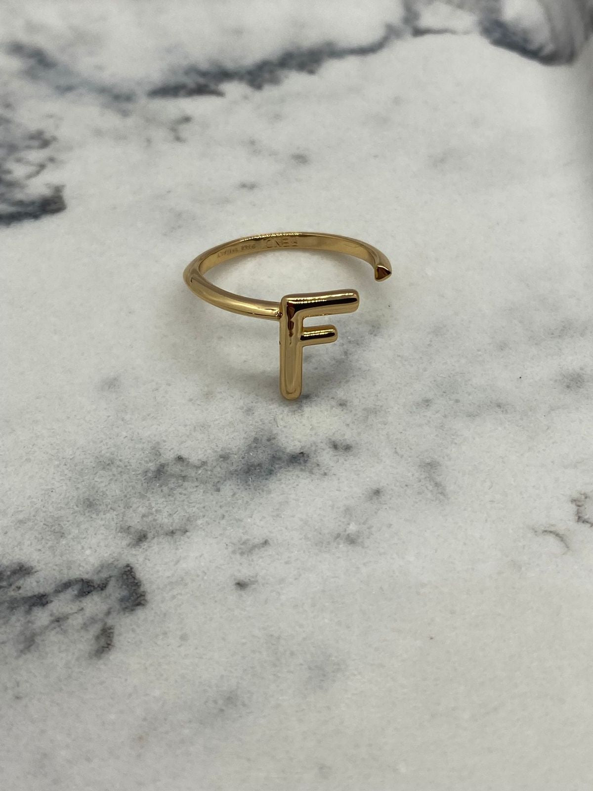 FENDI F Gold Tone Adjustable Ring - Pre owned