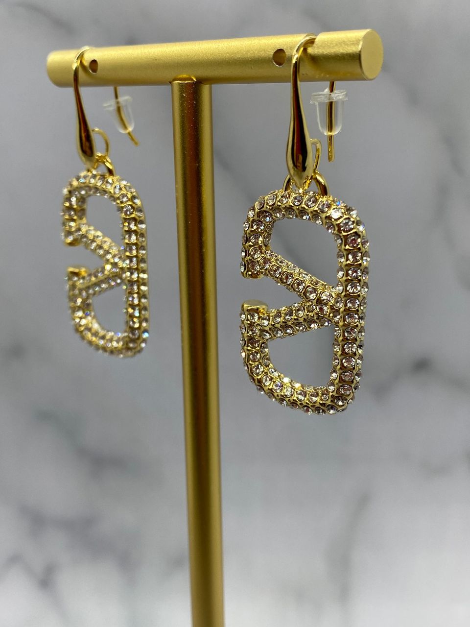 VALENTINO Rhinestone Earrings - Pre owned