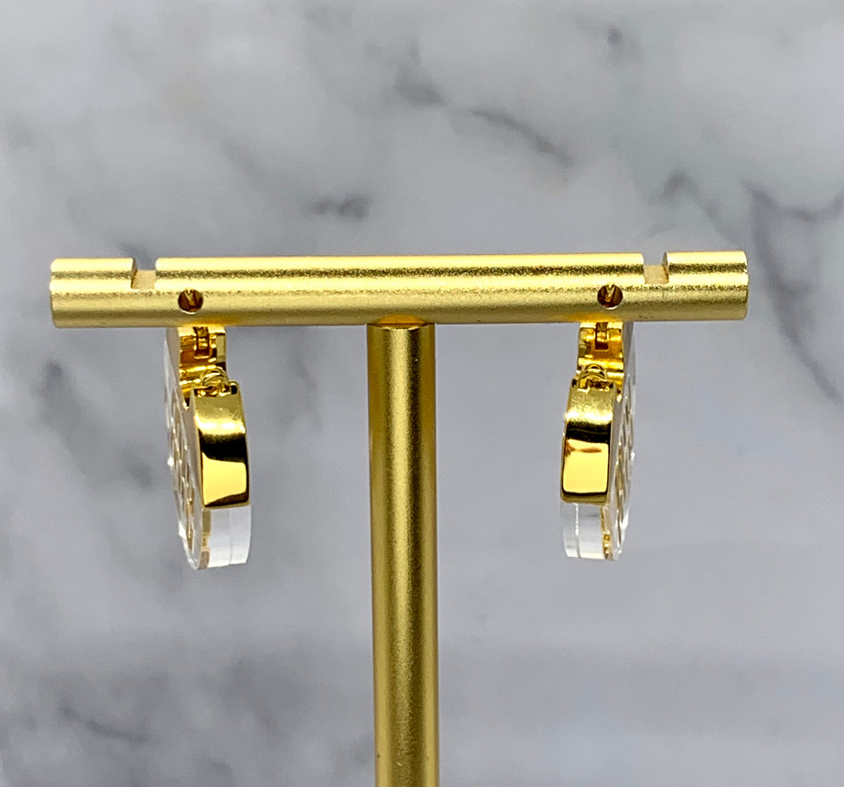MIU MIU Clear Disc Earrings - Pre owned